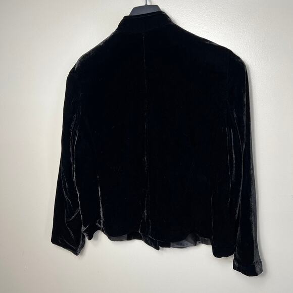 NWT J. Jill Silk Blend Velvet Jacket Mandarin Collar Black Size Women Petite XL - Picture 5 of 6